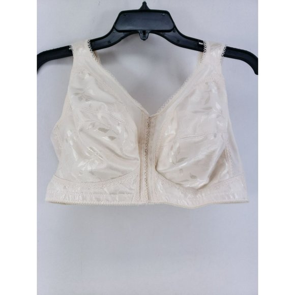 Playtex 18 Hour Front Close Bra Size 40DD Light Beige Wirefree Flex Back - Picture 1 of 6